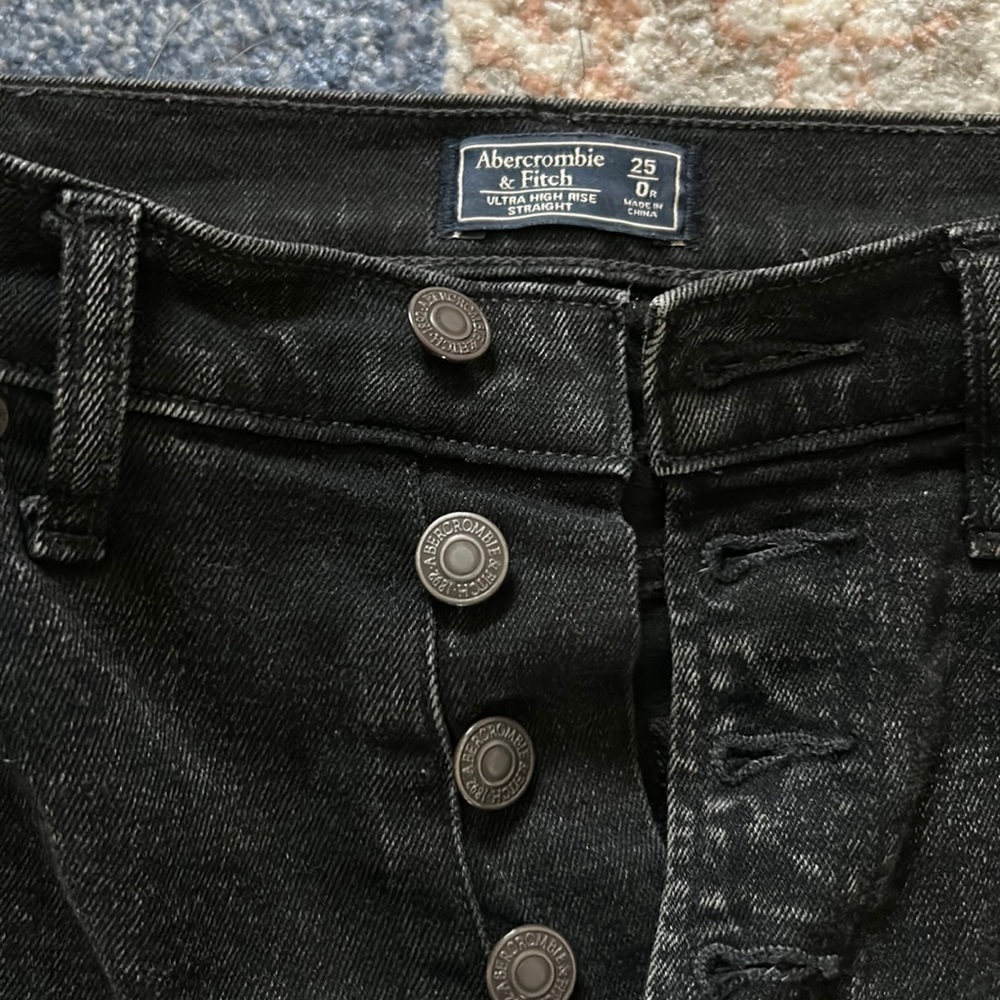 Abercrombie and fitch straight leg, black wash jeans- curve love